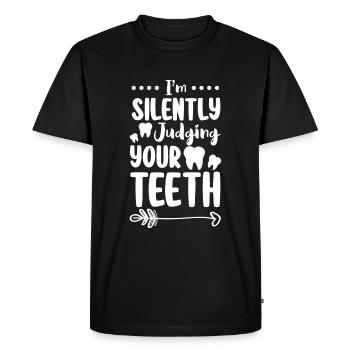 Dents Profession Infirmière Mâchoire - T-shirt Premium bio Homme - noir - Devant - Nico (187cm)
