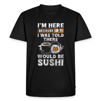 Rouleau Japonais Baguettes Nigiri - T-shirt Premium bio Homme - noir - Devant - Nico (187cm)