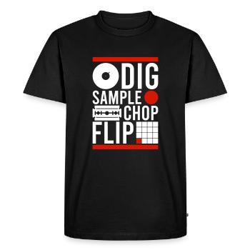 DIG SAMPLE CHOP FLIP BEATMAKER BEATS - Men's Premium Organic T-Shirt - black - Front - Nico (187cm)
