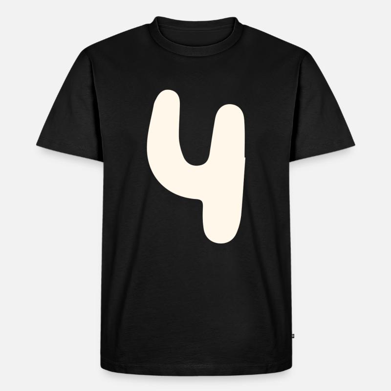 4 - Männer Premium Bio T-Shirt - Schwarz