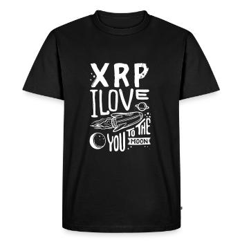 Astronaut Ripple to the Moon XRP - Men's Premium Organic T-Shirt - black - Front - Nico (187cm)