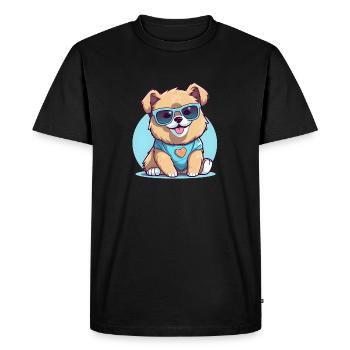Chiot cool - T-shirt Premium bio Homme - noir - Devant - Nico (187cm)