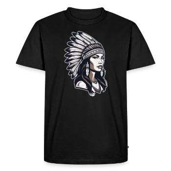 Indian- Native American - USA - Men's Premium Organic T-Shirt - black - Front - Nico (187cm)