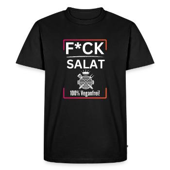 Salade FCK - Salade BBQ FCK 100% végétalienne - T-shirt Premium bio Homme - noir - Devant - Nico (187cm)