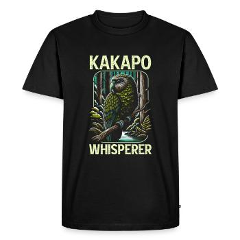 Kakapo amoureux de Nouvelle-Zélande hibou perroquet oiseau - T-shirt Premium bio Homme - noir - Devant - Nico (187cm)