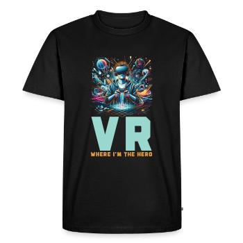 Vr gamer Vr gaming video game player Nerd - Men's Premium Organic T-Shirt - black - Front - Nico (187cm)