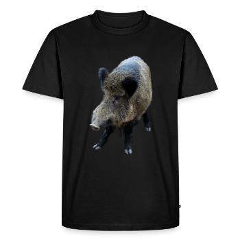 Sanglier Sanglier Porc Truie Cochon - T-shirt Premium bio Homme - noir - Devant - Nico (187cm)