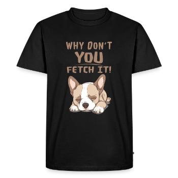 Pourquoi ne pas aller le chercher! - Chien mignon endormi - T-shirt Premium bio Homme - noir - Devant - Nico (187cm)