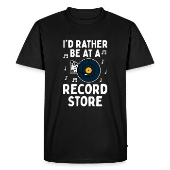 Lieber im Plattenladen Schallplattensammler Spruch - T-shirt Premium bio Homme - noir - Devant - Nico (187cm)