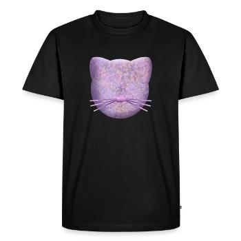 Logo chat violet - T-shirt Premium bio Homme - noir - Devant - Nico (187cm)