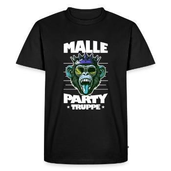 Malle Party Troupe Mallorca Monkey Saying - Men's Premium Organic T-Shirt - black - Front - Nico (187cm)