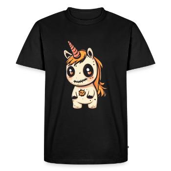 Licorne Halloween Zombie - T-shirt Premium bio Homme - noir - Devant - Nico (187cm)