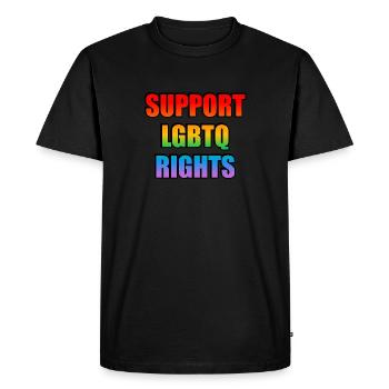 Support LGBT Rights Rainbow Flag - Men's Premium Organic T-Shirt - black - Front - Nico (187cm)