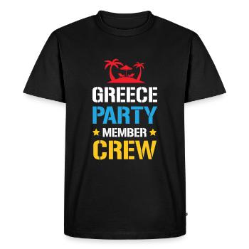 Greece Party Crew - Men's Premium Organic T-Shirt - black - Front - Nico (187cm)