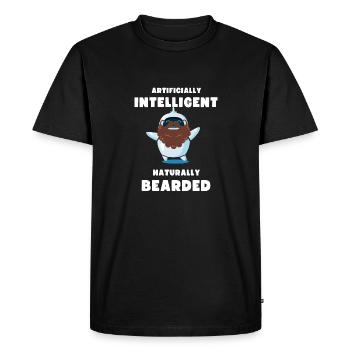 AI Artificial Intelligence Coding Gift Funny - Men's Premium Organic T-Shirt - black - Front - Nico (187cm)