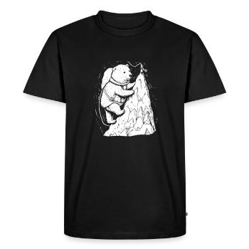 Cute Polar Bear Bear Cute Mountaineering Climbing Gift - Men's Premium Organic T-Shirt - black - Front - Nico (187cm)