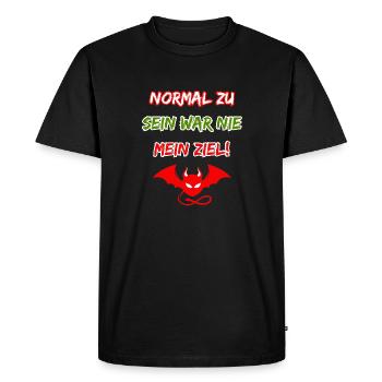 To be normal was never my goal-Funny devil - Men's Premium Organic T-Shirt - black - Front - Nico (187cm)
