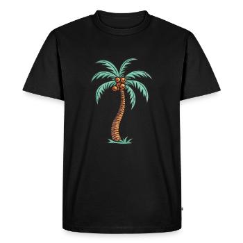 Île Palm - T-shirt Premium bio Homme - noir - Devant - Nico (187cm)
