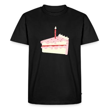 Birthday Cake - Men's Premium Organic T-Shirt - black - Front - Nico (187cm)