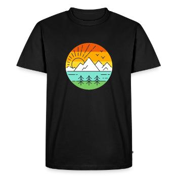 Paysage Nature - T-shirt Premium bio Homme - noir - Devant - Nico (187cm)