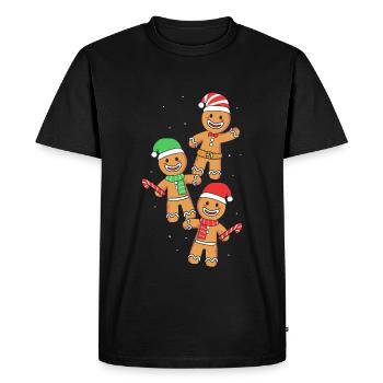 Gingerbread Christmas Gingerbread Man - Men's Premium Organic T-Shirt - black - Front - Nico (187cm)