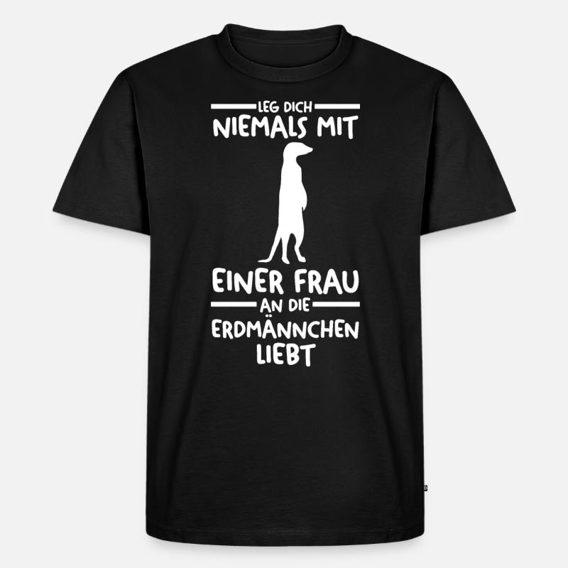 Erdmännchen - Männer Premium Bio T-Shirt - Schwarz