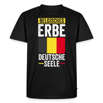 Belge Belge Allemand Cœur Belgique - T-shirt Premium bio Homme - noir - Devant - Nico (187cm)