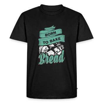 Pain de pain boulanger - T-shirt Premium bio Homme - noir - Devant - Nico (187cm)