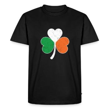Trèfle du drapeau irlandais - T-shirt Premium bio Homme - noir - Devant - Nico (187cm)