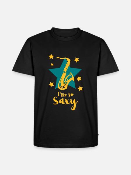 saxophone - Men's Premium Organic T-Shirt - black
