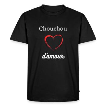 Chouchou d'amour - T-shirt Premium bio Homme - noir - Devant - Nico (187cm)