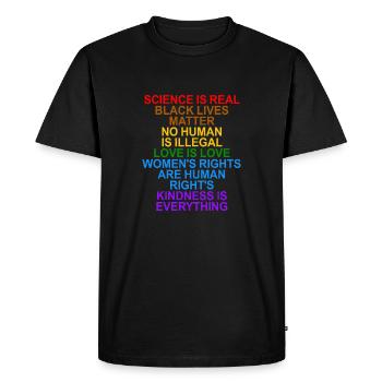 la science est une vraie question de vie noire - T-shirt Premium bio Homme - noir - Devant - Nico (187cm)