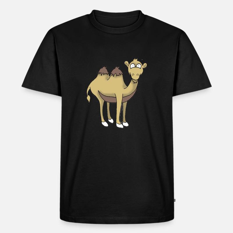 Kamel - Männer Premium Bio T-Shirt - Schwarz