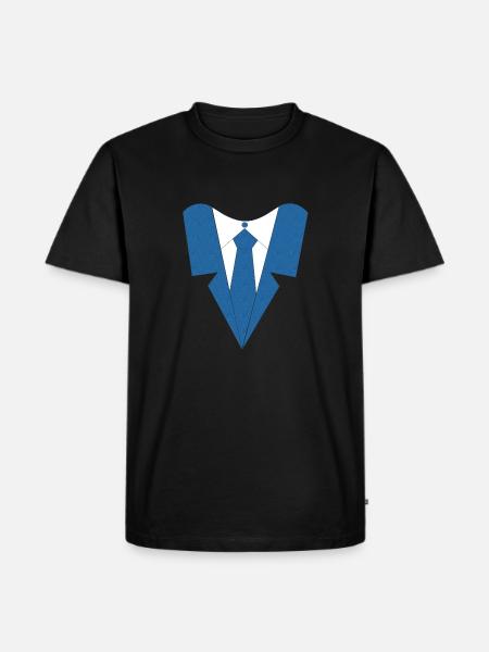 HEMD MIT KRAWATTE - Männer Premium Bio T-Shirt - Schwarz