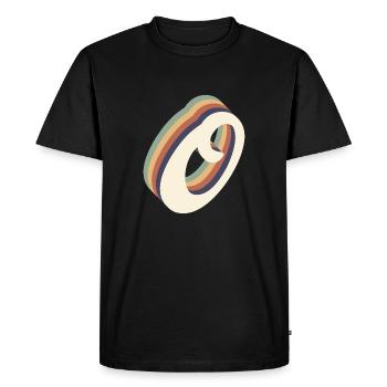 letter O - Men's Premium Organic T-Shirt - black - Front - Nico (187cm)