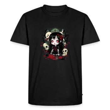 Anime Horror Chibi: Kawaii Gothic Halloween - Men's Premium Organic T-Shirt - black - Front - Nico (187cm)