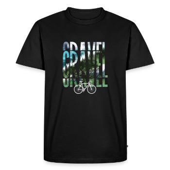 Gravel, mountain biking, passion cycling, cyclist - Men's Premium Organic T-Shirt - black - Front - Nico (187cm)