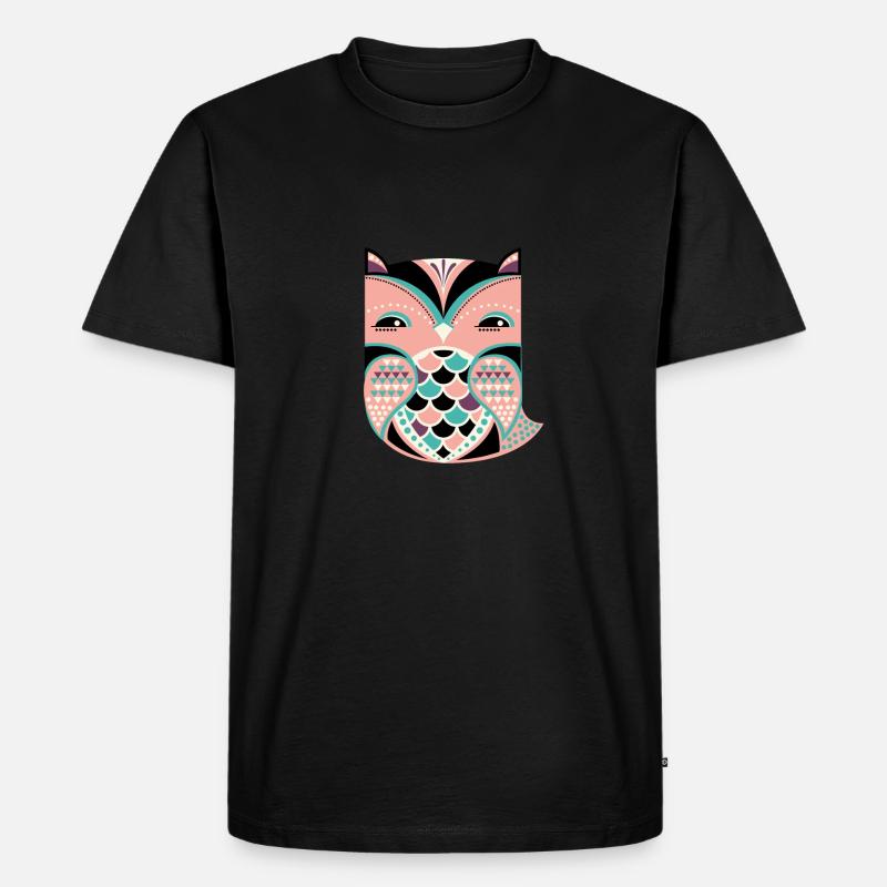 Süße Eule - Männer Premium Bio T-Shirt - Schwarz