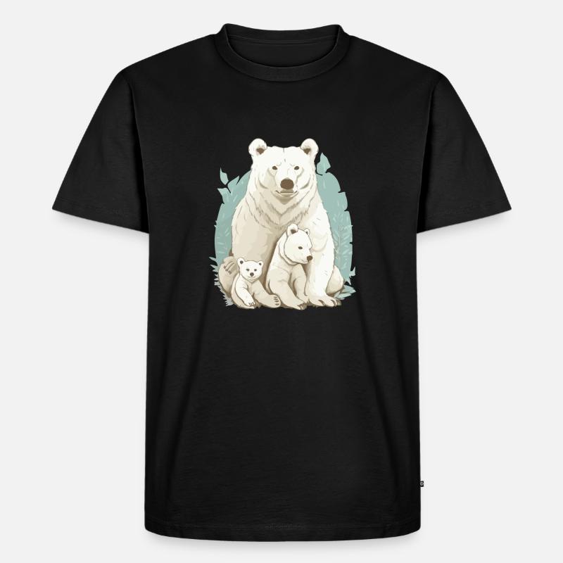 Mama Bär - Männer Premium Bio T-Shirt - Schwarz