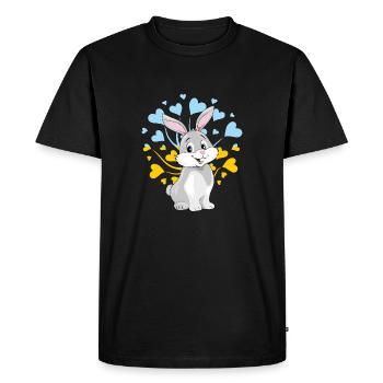 Happy smiling rabbit - Men's Premium Organic T-Shirt - black - Front - Nico (187cm)