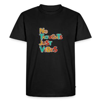 No thoughts, just vibes - Men's Premium Organic T-Shirt - black - Front - Nico (187cm)