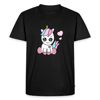 bébé licorne - T-shirt Premium bio Homme - noir - Devant - Nico (187cm)