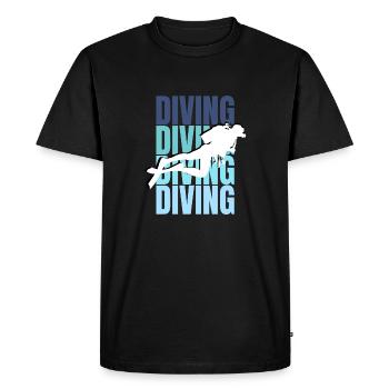 Diving Passion: Explore the Deep Blue - Men's Premium Organic T-Shirt - black - Front - Nico (187cm)