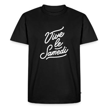 Vive le samedi - T-shirt Premium bio Homme - noir - Devant - Nico (187cm)
