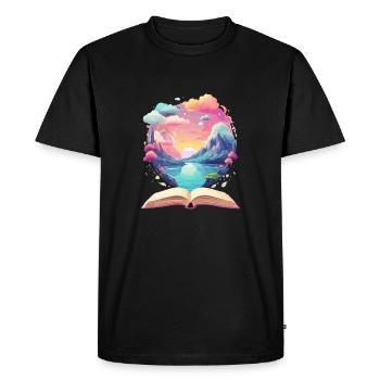 Mondes de livres enchanteurs - T-shirt Premium bio Homme - noir - Devant - Nico (187cm)