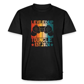 leveled up to uncle Est 2024 Level Unlocked 2024 - Men's Premium Organic T-Shirt - black - Front - Nico (187cm)