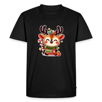 Joyeux Noël Renne - T-shirt Premium bio Homme - noir - Devant - Nico (187cm)