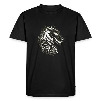 Fantasy Dragon Anime Dragon Head Reptile mythique - T-shirt Premium bio Homme - noir - Devant - Nico (187cm)