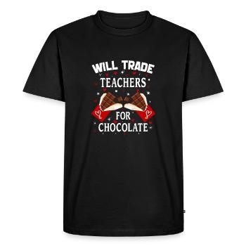 Will Trade Teachers For Chocolate Valentine Days - T-shirt Premium bio Homme - noir - Devant - Nico (187cm)