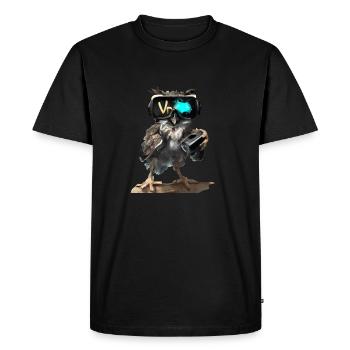 Owl_ 04 - Men's Premium Organic T-Shirt - black - Front - Nico (187cm)